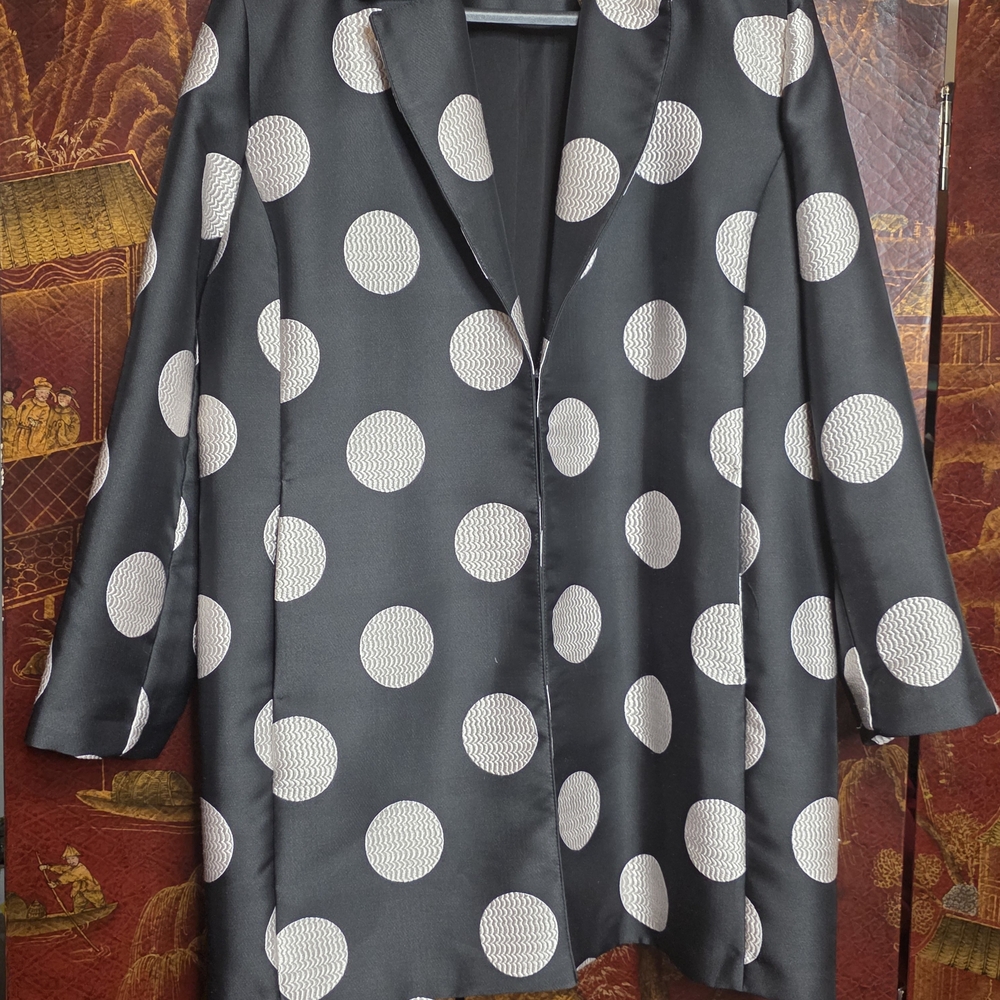 Chico's Black and White Polka Dot Blazer